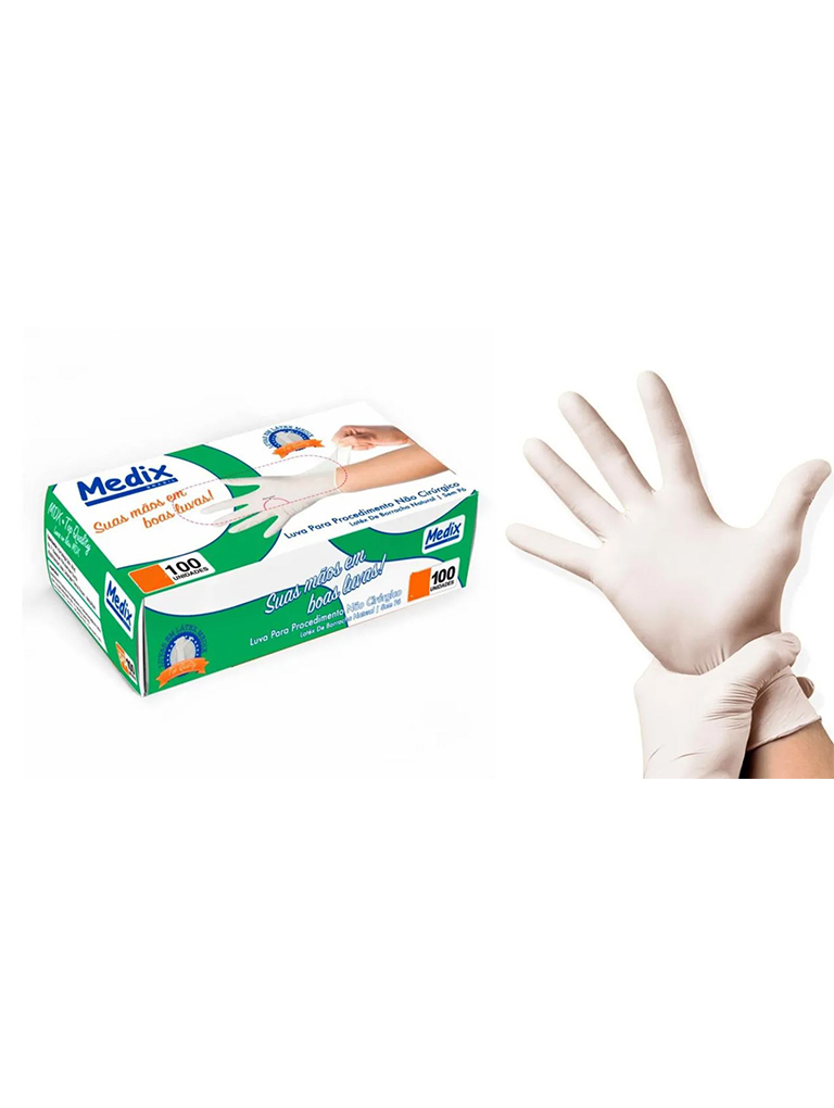 Luva para Procedimento Látex Não Estéril Tamanho Pequeno (P) 